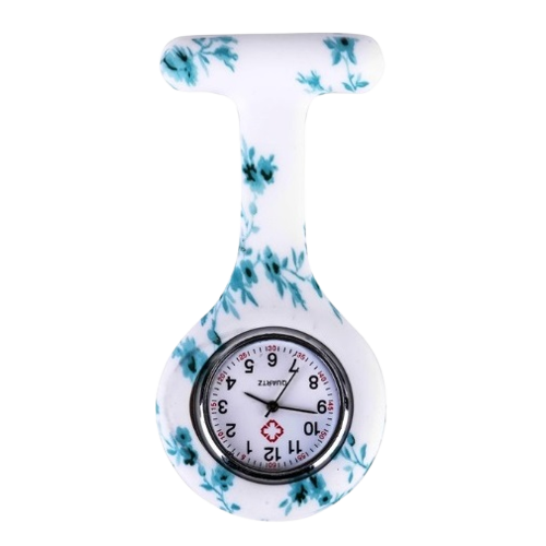 Horloge blauwe bloemen