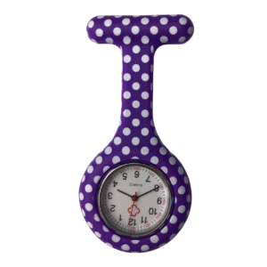 Horloge paars met witte stippen