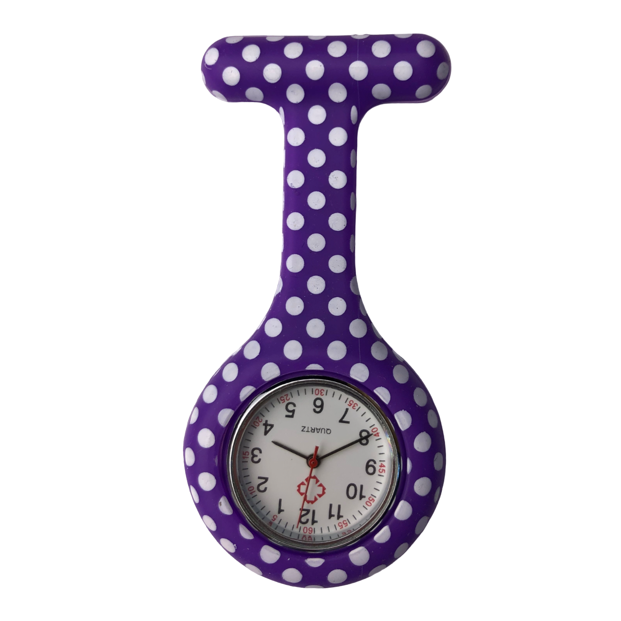 Horloge paars met witte stippen