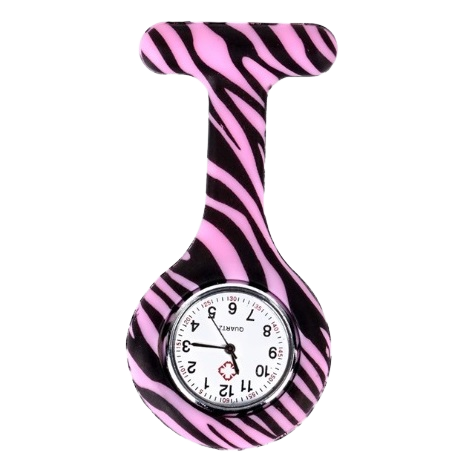 Horloge zebra roze