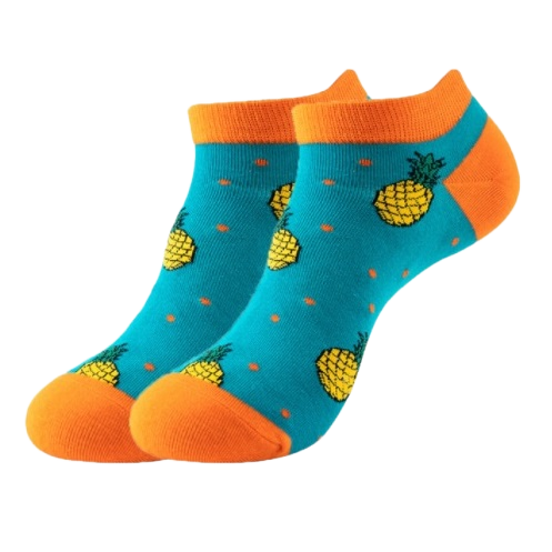 Sokken ananas blauw