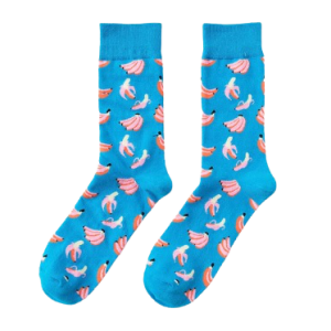 Sokken banaan blauw lang